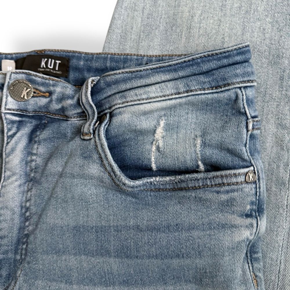 KUT Distressed Women's Ankle Jeans Raw Hem #147555 Size 10 - Picture 9 of 13